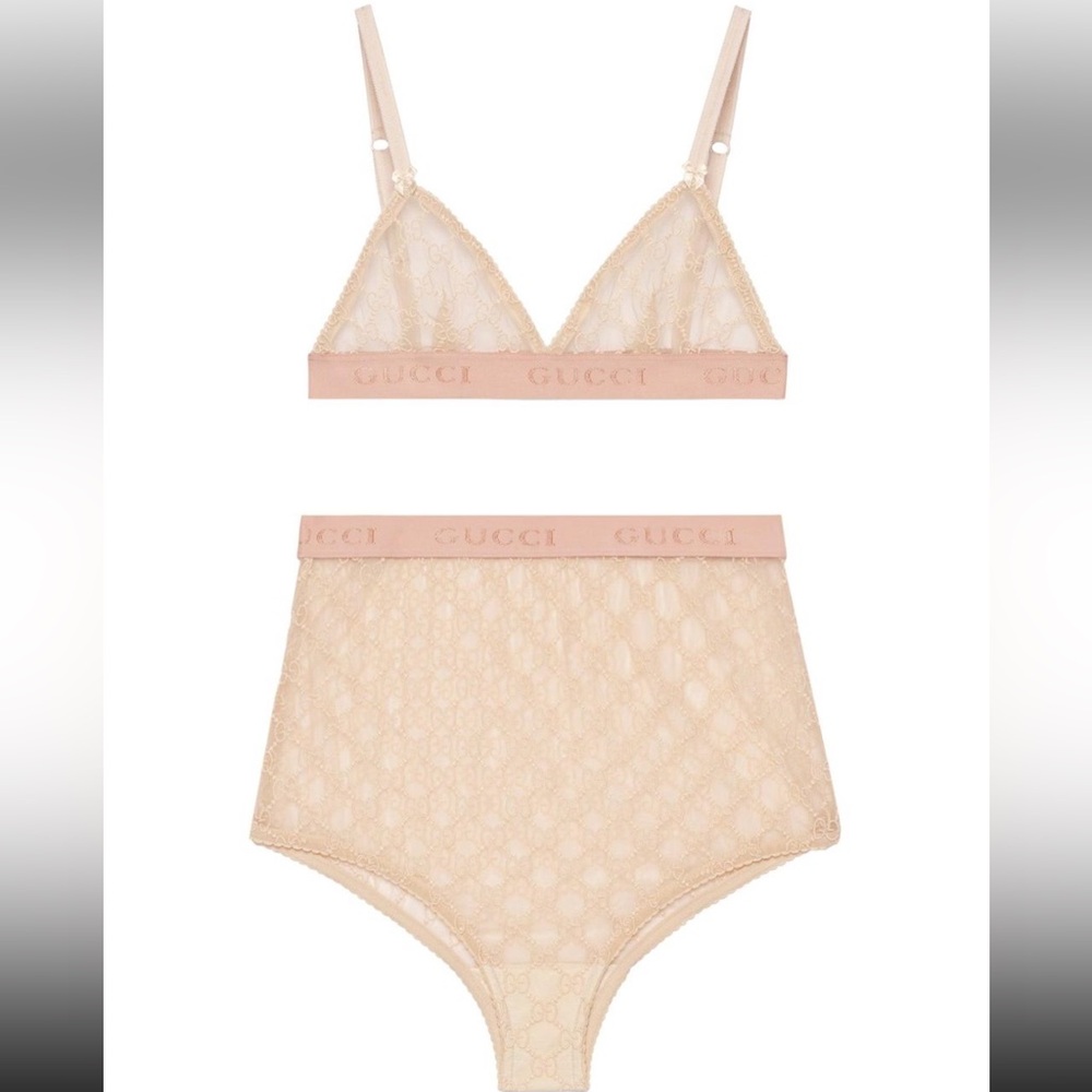 Gucci Women's tulle monogram  Bra Set NWOT